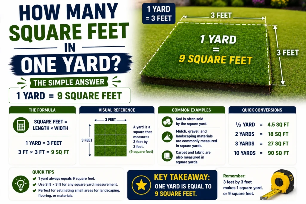 How Many Square Feet in One Yard