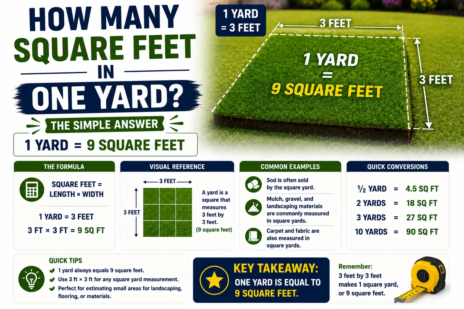 How Many Square Feet in One Yard