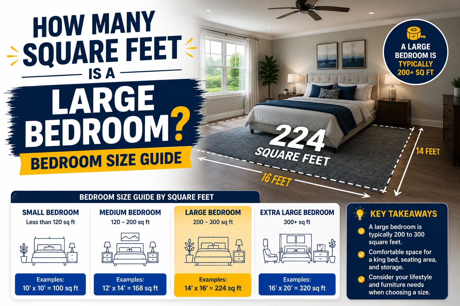 How Many Square Feet Is a Large Bedroom