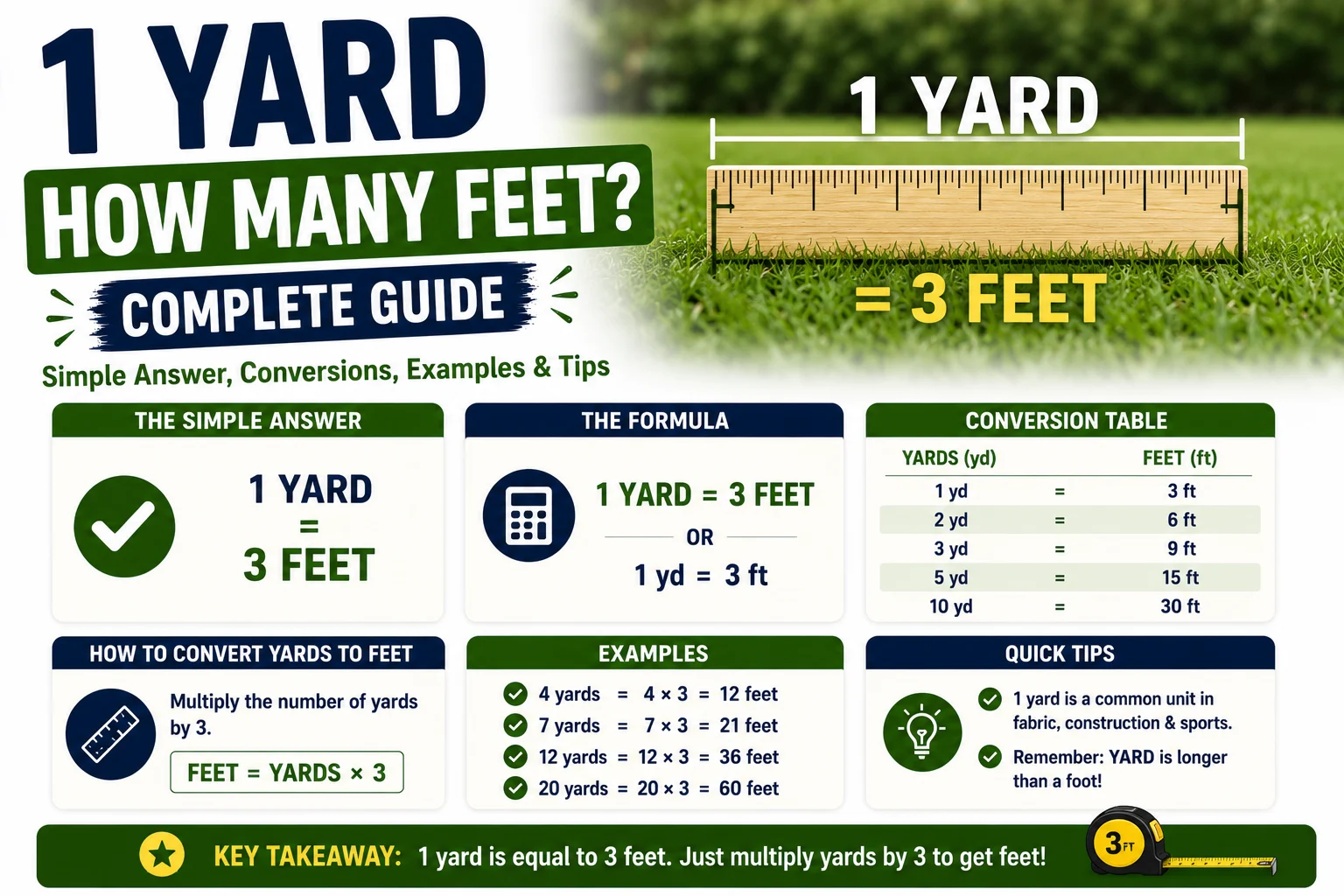 1 Yard How Many Feet
