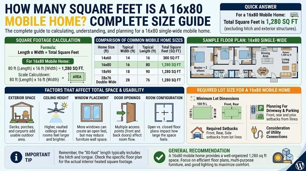 How Many Square Feet Is a 16x80 Mobile Home