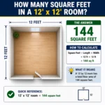 how many square feet in a 12 by 12 room