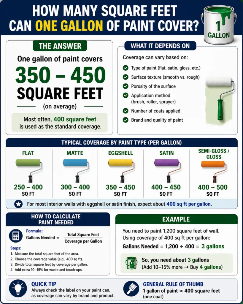 how many square feet one gallon of paint
